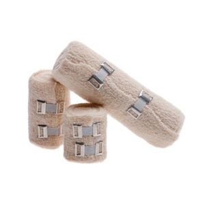 Crepe Bandage with 2 Metal Clips – 75mm x 4.5m (sold in 10’s)