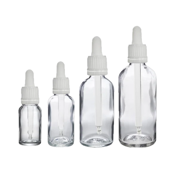 Dropper Bottles Clear-White Pipettes