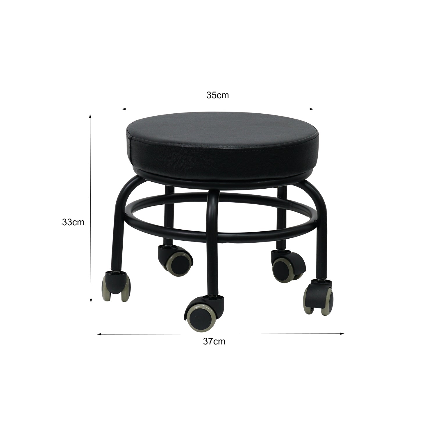 Alternative view of Mini therapist pedi stool - Black
