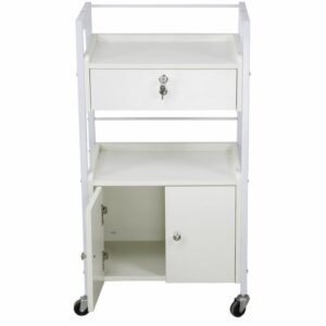 Alternative view of Glam White Wooden Lock-Up trolley