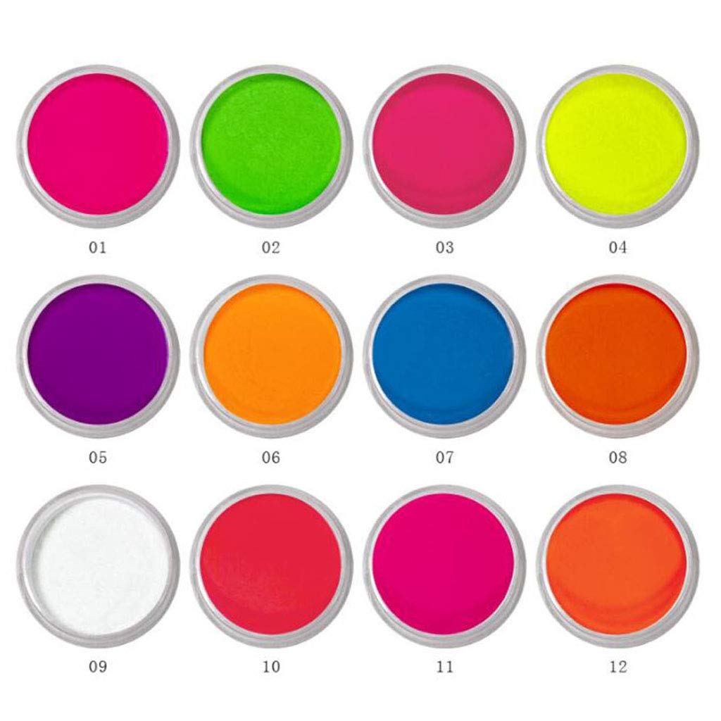 Neon Nail art Pigments - 12pc Set