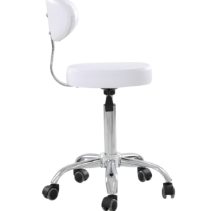 Alternative view of Superior Stool with backrest - White or Black