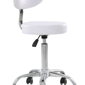Superior Stool with backrest - White or Black