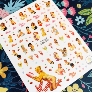Pin Up girl nail art stickers