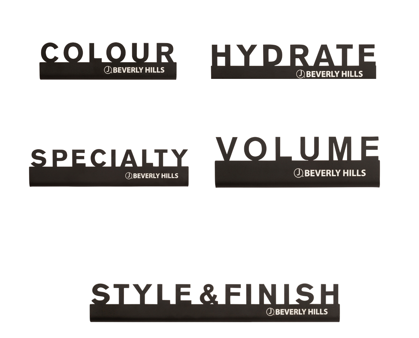 J Beverly Hills Metal Shelf talkers