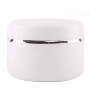 White Jar with silver ring
