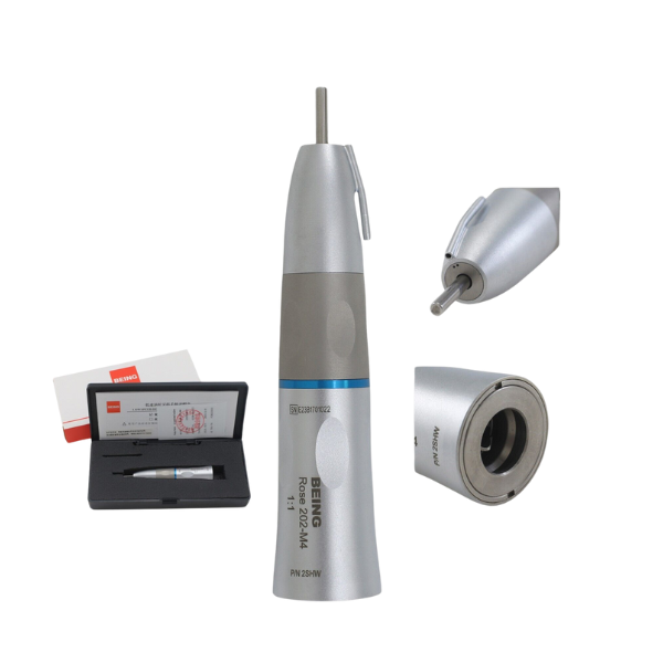 BEING Dental Implant Surgical Straight Handpiece 1:1 Cone Nose Fiber Optic LED