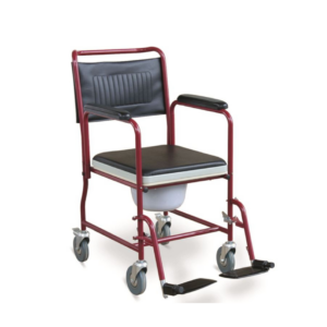Commode Wheelchair With Detachable Armrests & Footrests