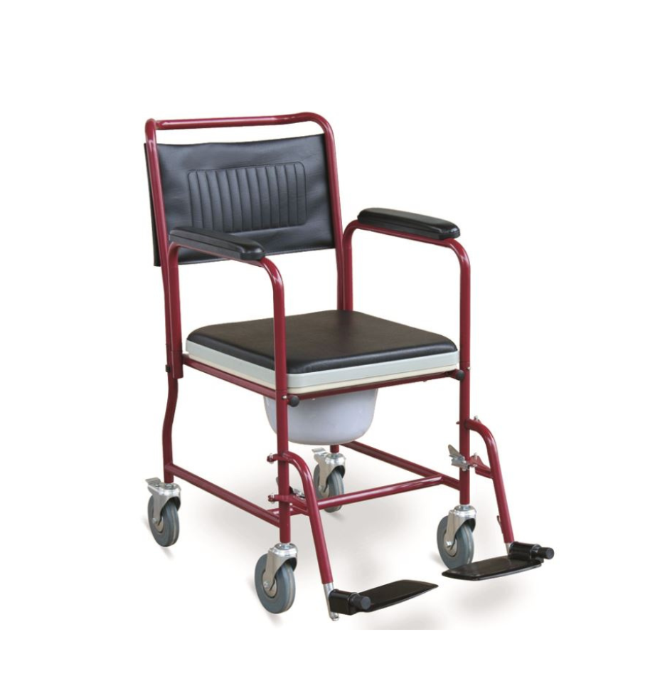 Commode Wheelchair With Detachable Armrests & Footrests