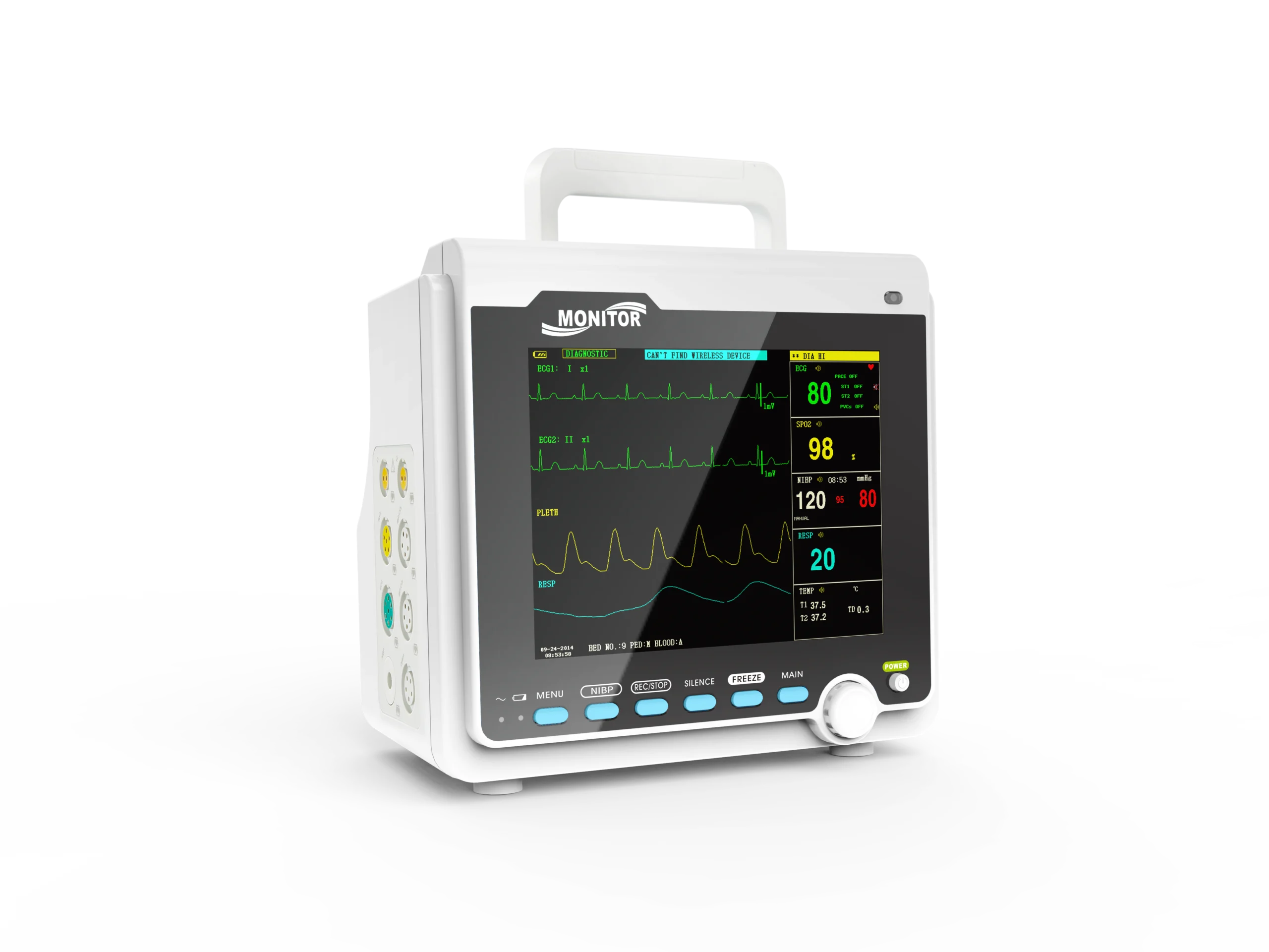 Contec CMS6000 Patient Monitor & /Nibp/Spo2/Tem/ECG/ETC02 - Image 2