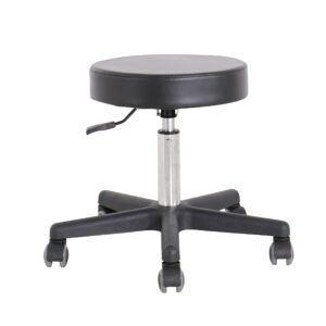 Alternative view of Round therapist gaslift stool - Colours: Black/ White