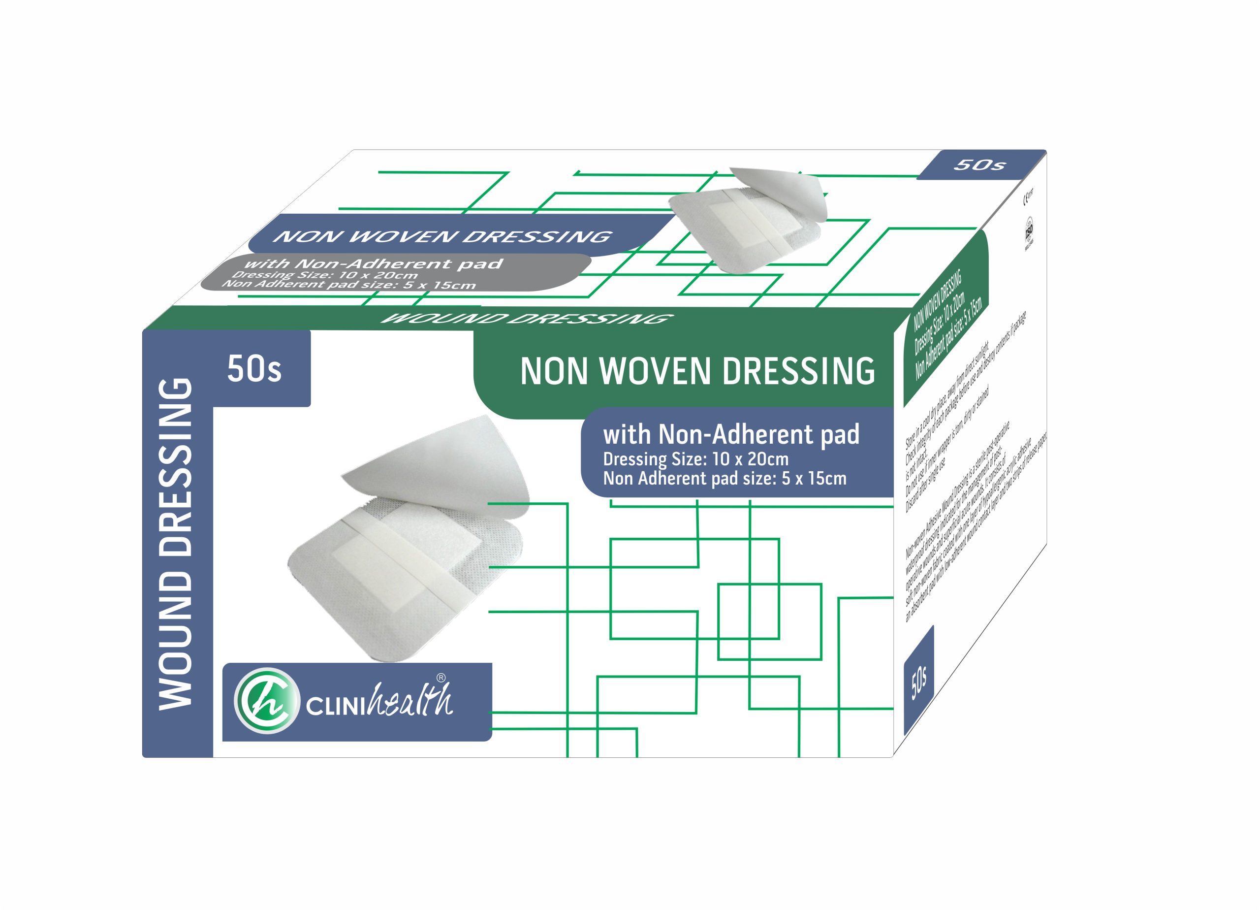 Dressing Non-Woven with Pad 10x20cm- 50s