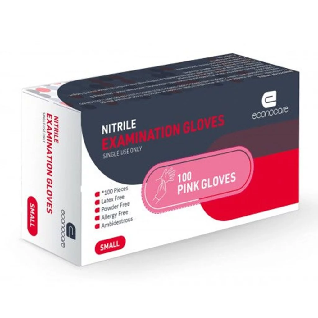 Econocare Nitrile Examination Gloves – Pink