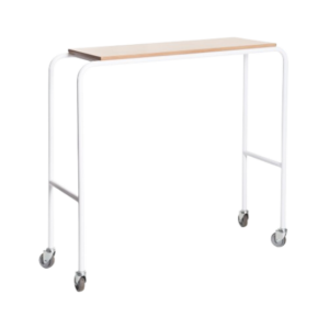 Epoxy Coated Fixed Height Overbed Table – Wood Top
