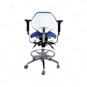 Alternative view of Ergonomic Split Saddle Seat Stool Backrest Adjustable Dental Assistant Chair | ZJ-DD27