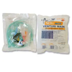 Healthease Oxygen Mask Venturi With Tubing | 6 Diluters