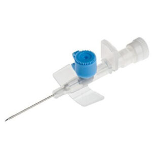 Alternative view of IV Cannula with wings and with Injection port | 100’s