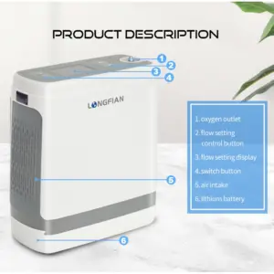 Alternative view of JAY-1000P Pulse Flow 5L Oxygen Concentrator