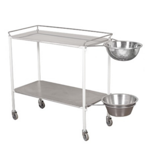 Large Dressing Trolley with Bucket and Bowl Rings