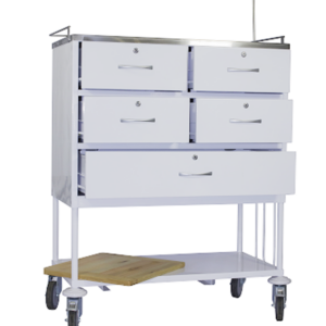 Mobile Emergency Trolley | Epoxy powder coated | 5 Drawer
