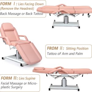 Alternative view of OmySalon Hydraulic Facial Bed Massage Table, Multi-Purpose 3-Section