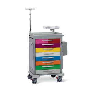 Paediatric Emergency Trolley with 9 Colour Coded Drawers