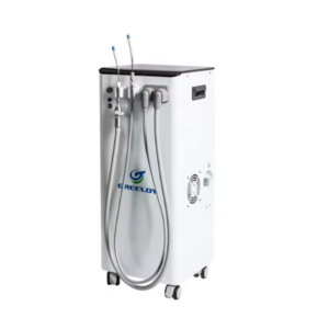 Portable dental suction unit vacuum pump with strong weak saliva ejector