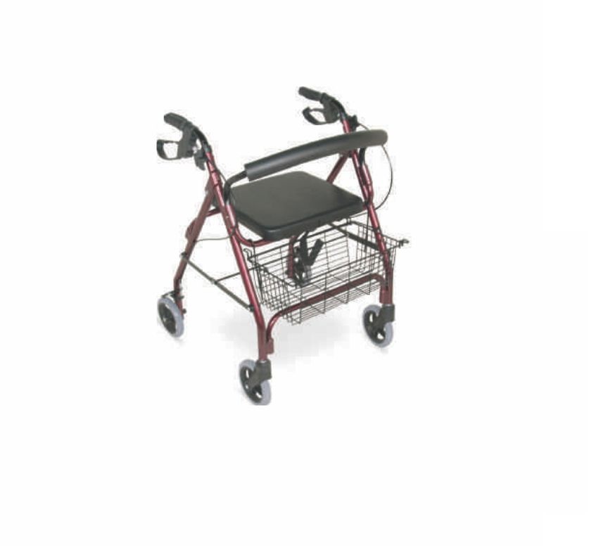 Rollator 4 Wheel with 6″ Solid Castor Wheels