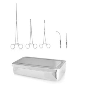 Vascular Clamp Surgical Set - 5pc With Tray