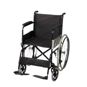 Wheelchair Basic 46cm Fixed Arm and Foot Rest (POWDER COATED BLACK) | FS875