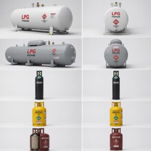 Oxygen and acetylene tanks