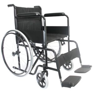 BASIC STANDARD WHEELCHAIR – 18″ BLACK