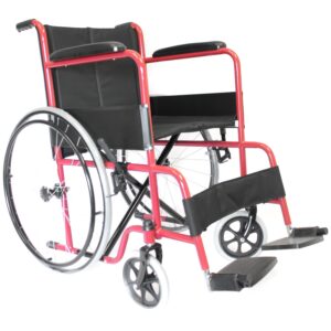 BASIC STANDARD WHEELCHAIR – 18″ RED