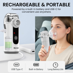 Alternative view of Bionex LCD Nebuliser | Portable & Rechargeable