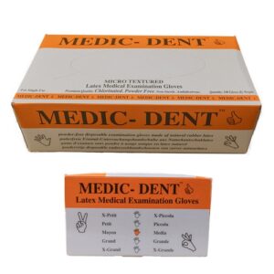 Gloves Medic-Dent Exam Latex Powdered Medium 100’S
